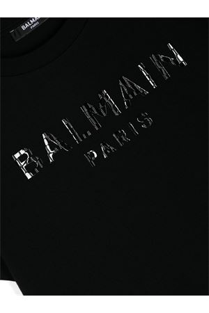 tshirt in cotone nero BALMAIN PARIS KIDS | BV8P01Z0057930NE